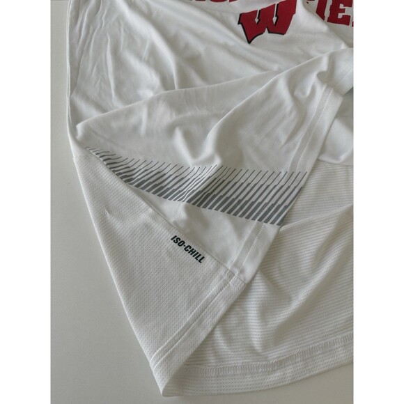 Wisconsin Badgers Under Armour Short Sleeve Shirt Men's White track and field S - Picture 4 of 8